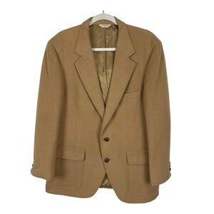 Classic 100% Camel Hair Tan Blazer Sport Coat Mens‎ Size L Large